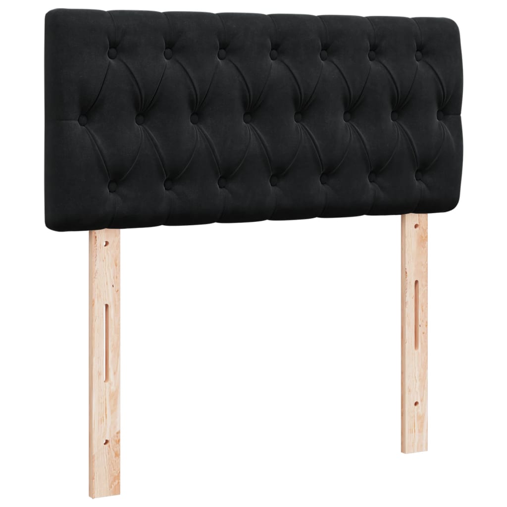 Giroletto a Molle con Materasso Nero 90x200 cm in Velluto