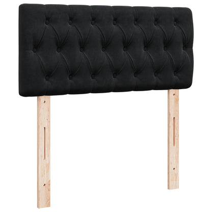 Giroletto a Molle con Materasso Nero 90x200 cm in Velluto