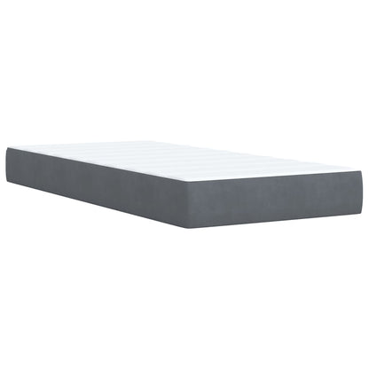 Giroletto a Molle con Materasso Grigio Scuro 90x200 cm Velluto