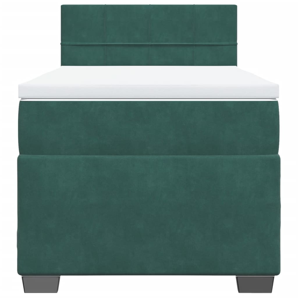 Giroletto a Molle con Materasso Verde Scuro 90x200 cm Velluto - homemem39