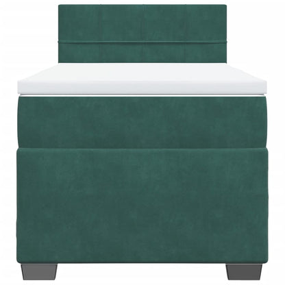 Giroletto a Molle con Materasso Verde Scuro 90x200 cm Velluto - homemem39