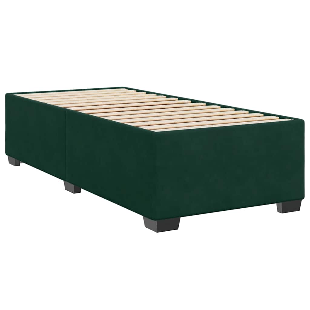 Giroletto a Molle con Materasso Verde Scuro 90x200 cm Velluto