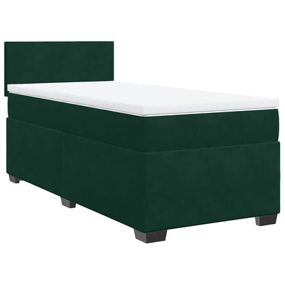 Giroletto a Molle con Materasso Verde Scuro 100x200 cm Velluto