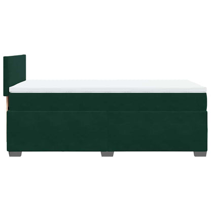 Giroletto a Molle con Materasso Verde Scuro 100x200 cm Velluto | homemem39