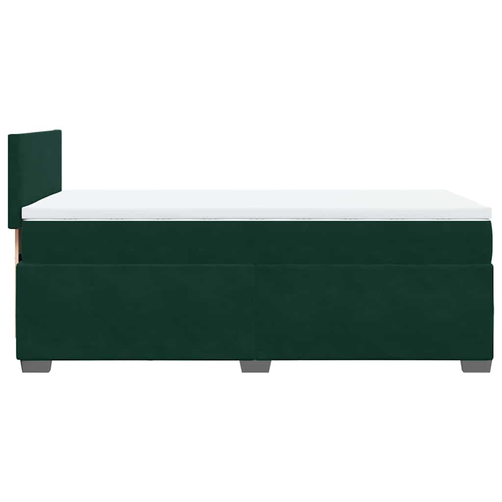Giroletto a Molle con Materasso Verde Scuro 100x200 cm Velluto