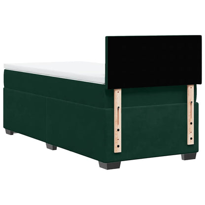 Giroletto a Molle con Materasso Verde Scuro 100x200 cm Velluto | homemem39