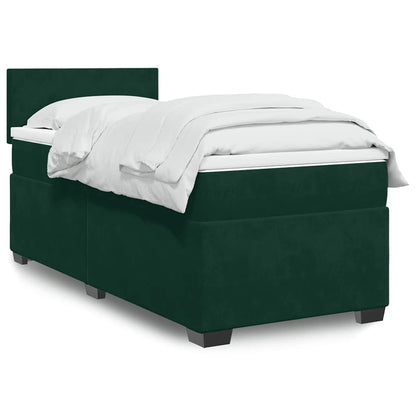 Giroletto a Molle con Materasso Verde Scuro 100x200 cm Velluto | homemem39