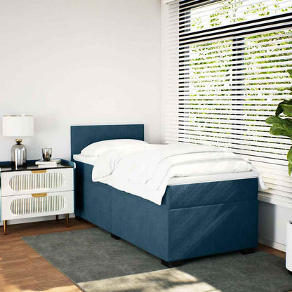 Giroletto a Molle con Materasso Blu 100x200 cm in Velluto