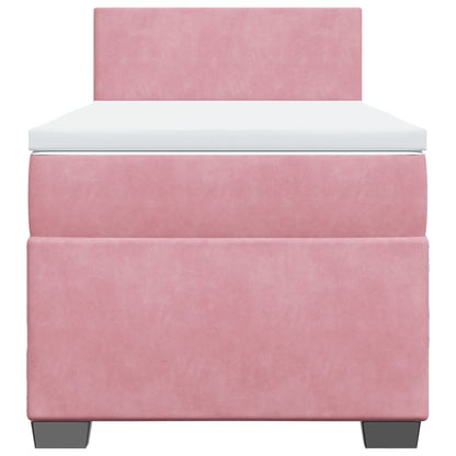 Giroletto a Molle con Materasso Rosa 100x200 cm in Velluto