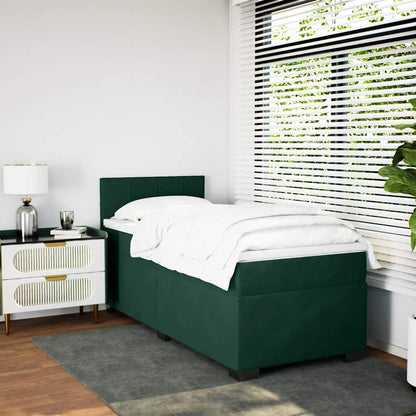 Giroletto a Molle con Materasso Verde Scuro 100x200 cm Velluto | homemem39