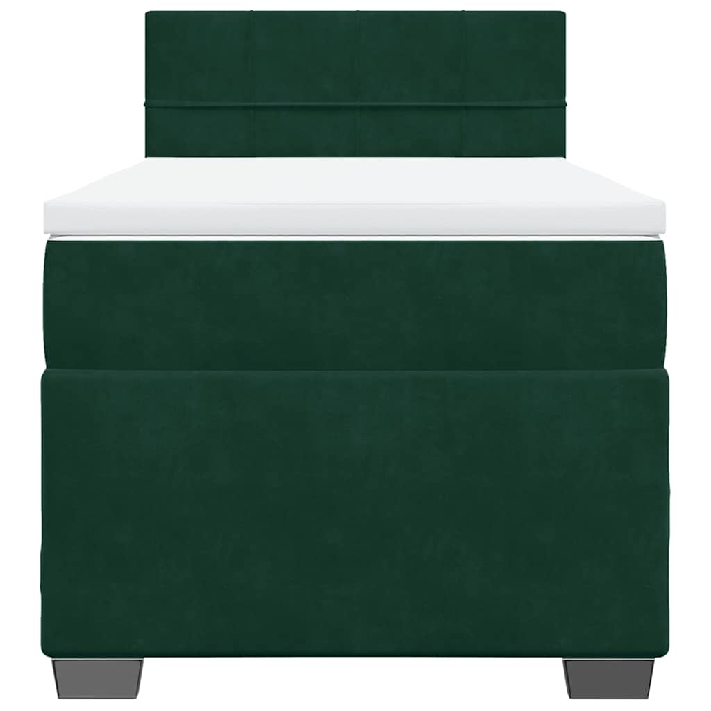 Giroletto a Molle con Materasso Verde Scuro 100x200 cm Velluto | homemem39