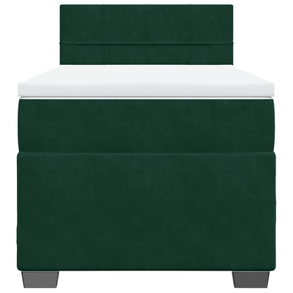 Giroletto a Molle con Materasso Verde Scuro 100x200 cm Velluto | homemem39