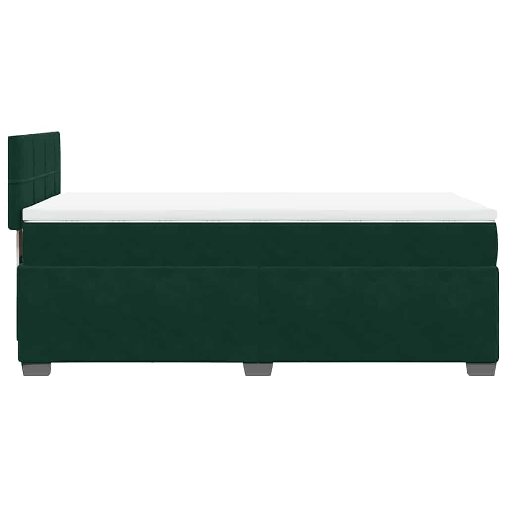Giroletto a Molle con Materasso Verde Scuro 100x200 cm Velluto | homemem39