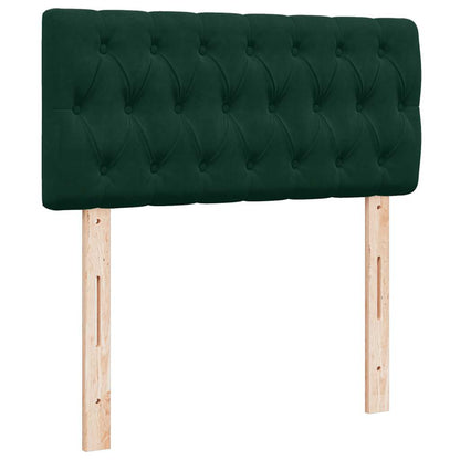 Giroletto a Molle con Materasso Verde Scuro 100x200 cm Velluto
