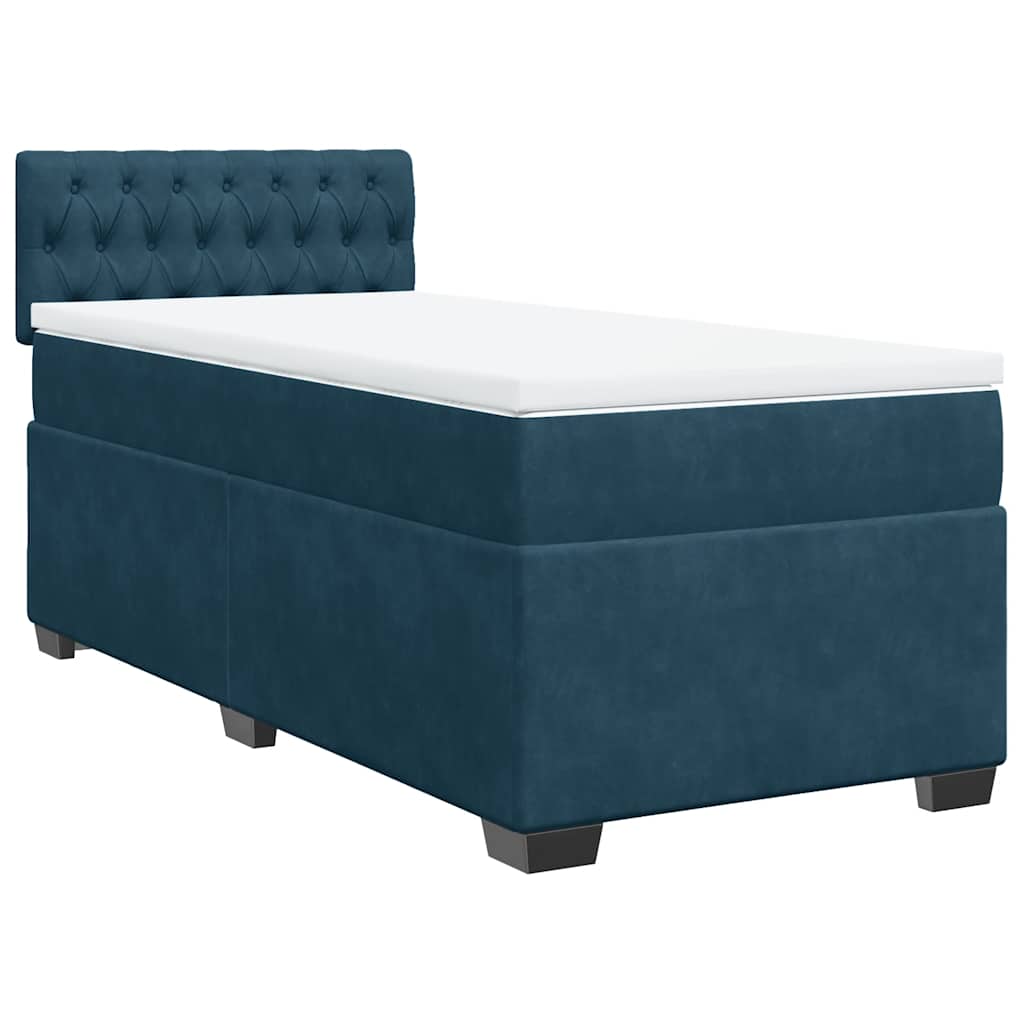 Giroletto a Molle con Materasso Blu 100x200 cm in Velluto | homemem39