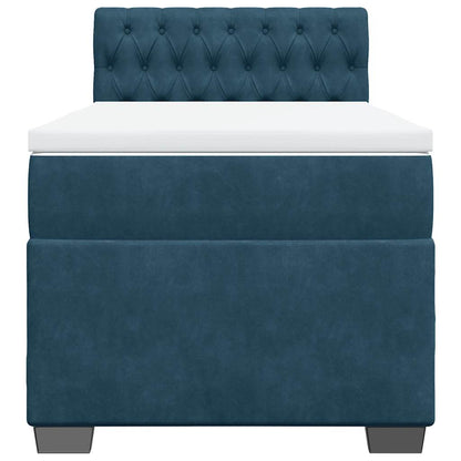 Giroletto a Molle con Materasso Blu 100x200 cm in Velluto | homemem39
