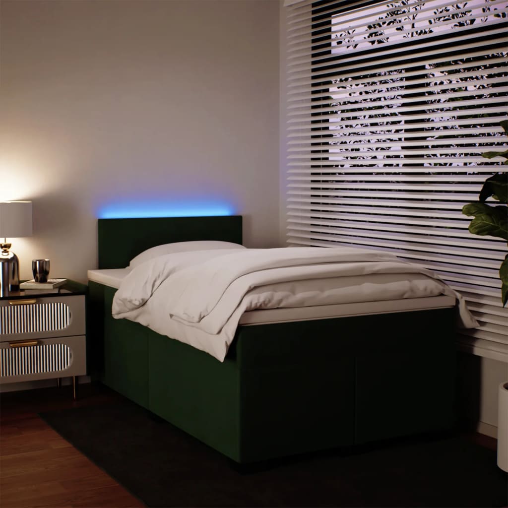 Giroletto a Molle con Materasso Verde Scuro 120x190 cm Velluto - homemem39