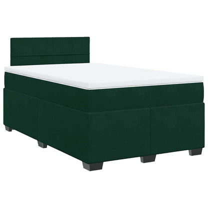 Giroletto a Molle con Materasso Verde Scuro 120x190 cm Velluto