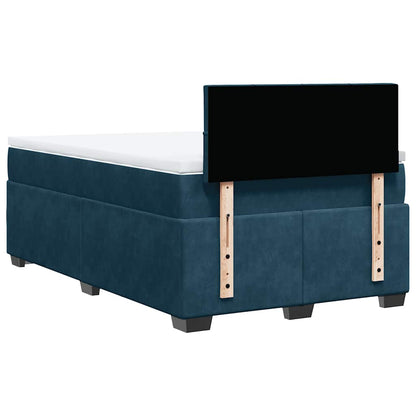 Giroletto a Molle con Materasso Blu 120x190 cm in Velluto