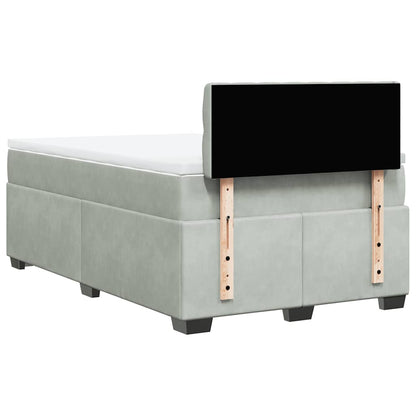 Giroletto a Molle con Materasso Grigio Chiaro 120x190cm Velluto