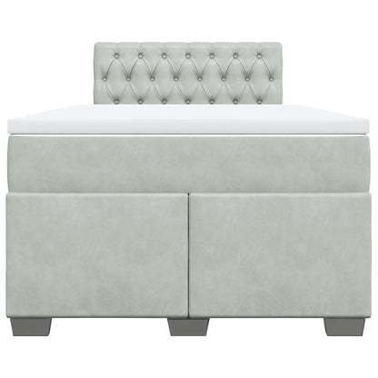 Giroletto a Molle con Materasso Grigio Chiaro 120x190cm Velluto