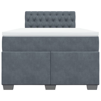 Giroletto a Molle con Materasso Grigio Scuro 120x190 cm Velluto