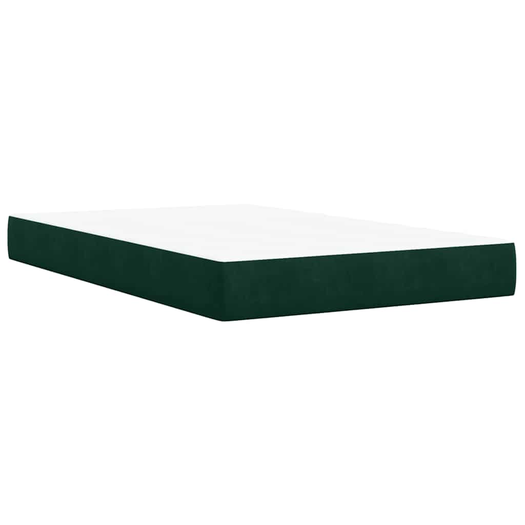 Giroletto a Molle con Materasso Verde Scuro 120x190 cm Velluto