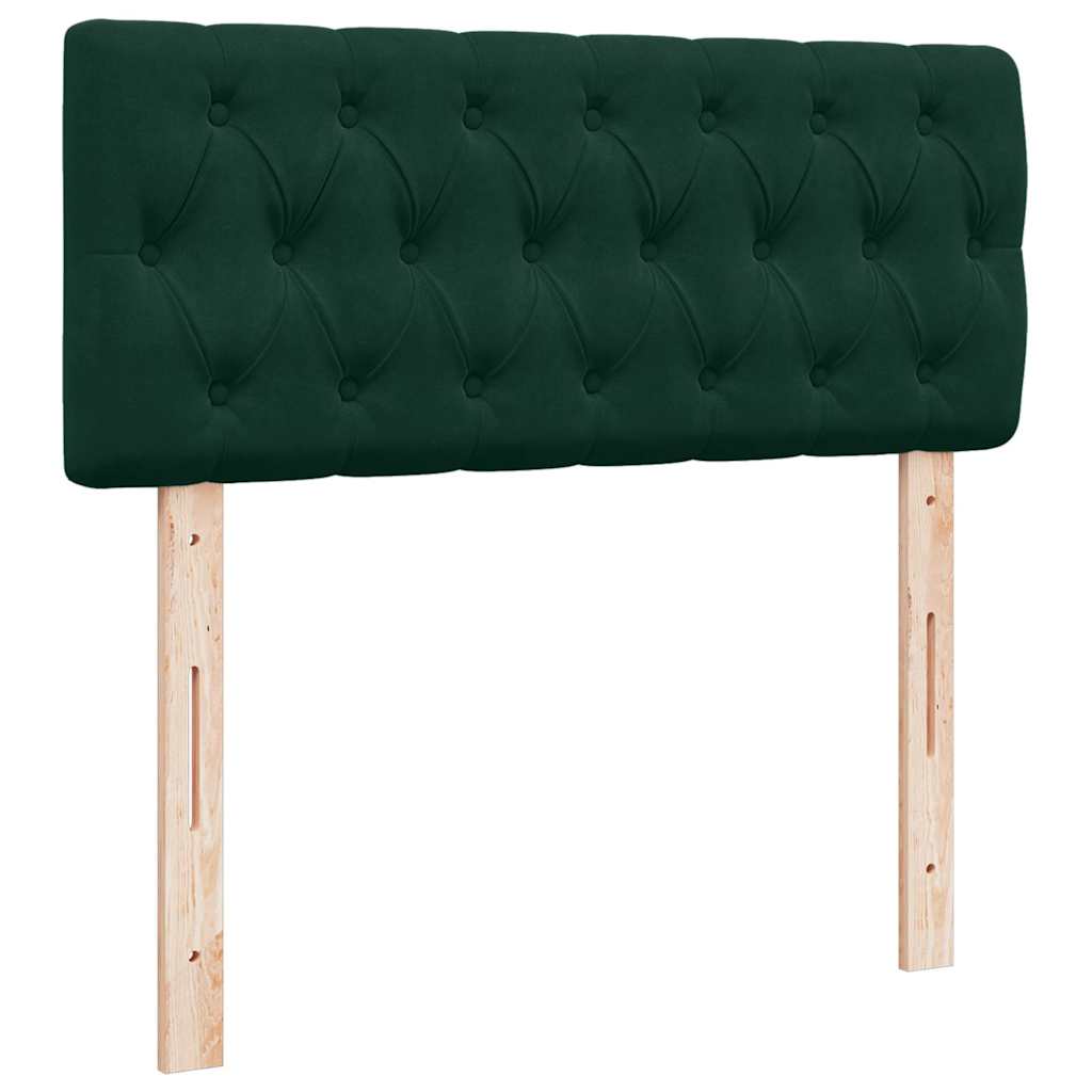 Giroletto a Molle con Materasso Verde Scuro 120x190 cm Velluto