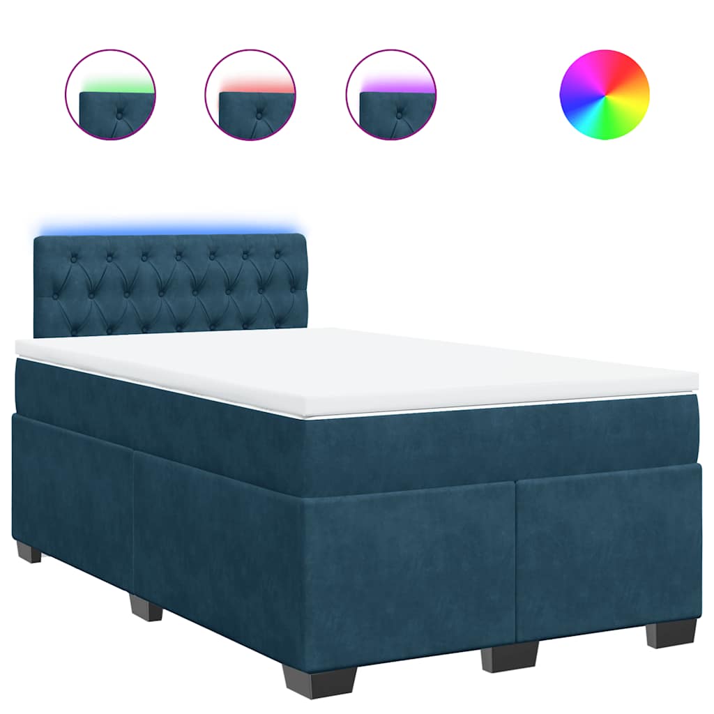 Giroletto a Molle con Materasso Blu 120x190 cm in Velluto | homemem39