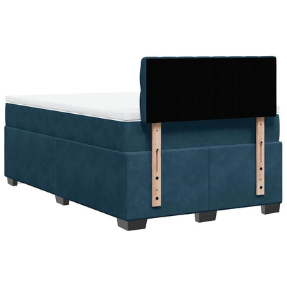 Giroletto a Molle con Materasso Blu 120x190 cm in Velluto