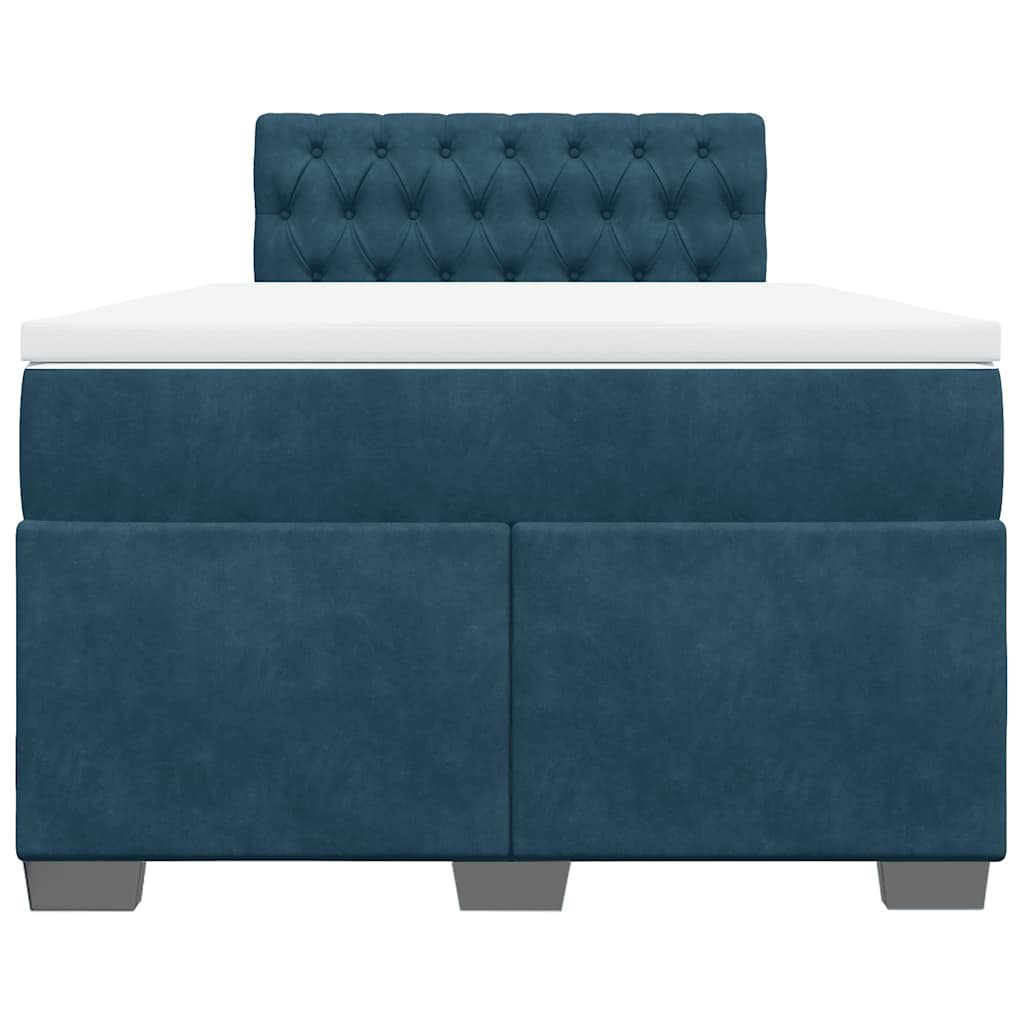 Giroletto a Molle con Materasso Blu 120x190 cm in Velluto
