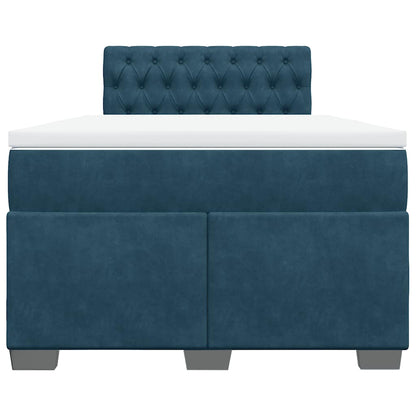 Giroletto a Molle con Materasso Blu 120x190 cm in Velluto