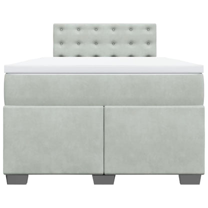 Giroletto a Molle con Materasso Grigio Chiaro 120x190cm Velluto