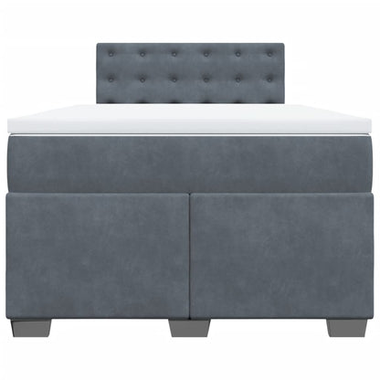 Giroletto a Molle con Materasso Grigio Scuro 120x190 cm Velluto