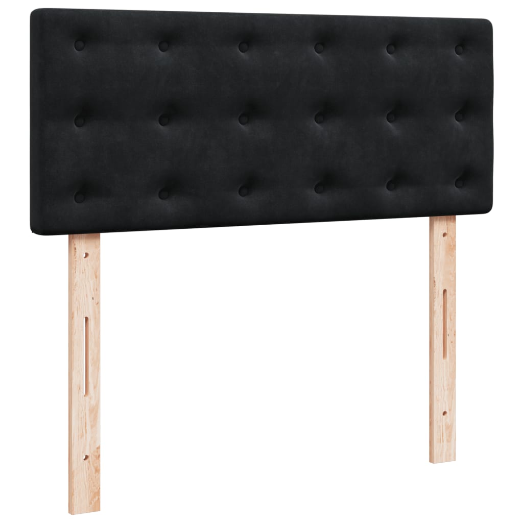 Giroletto a Molle con Materasso Nero 120x190 cm in Velluto