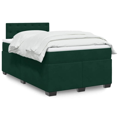 Giroletto a Molle con Materasso Verde Scuro 120x190 cm Velluto