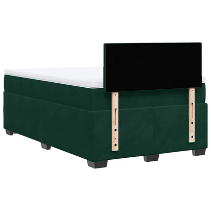 Giroletto a Molle con Materasso Verde Scuro 120x200 cm Velluto | homemem39