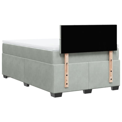 Giroletto a Molle con Materasso Grigio Chiaro 120x200cm Velluto