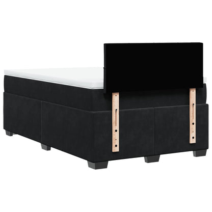 Giroletto a Molle con Materasso Nero 120x200 cm in Velluto