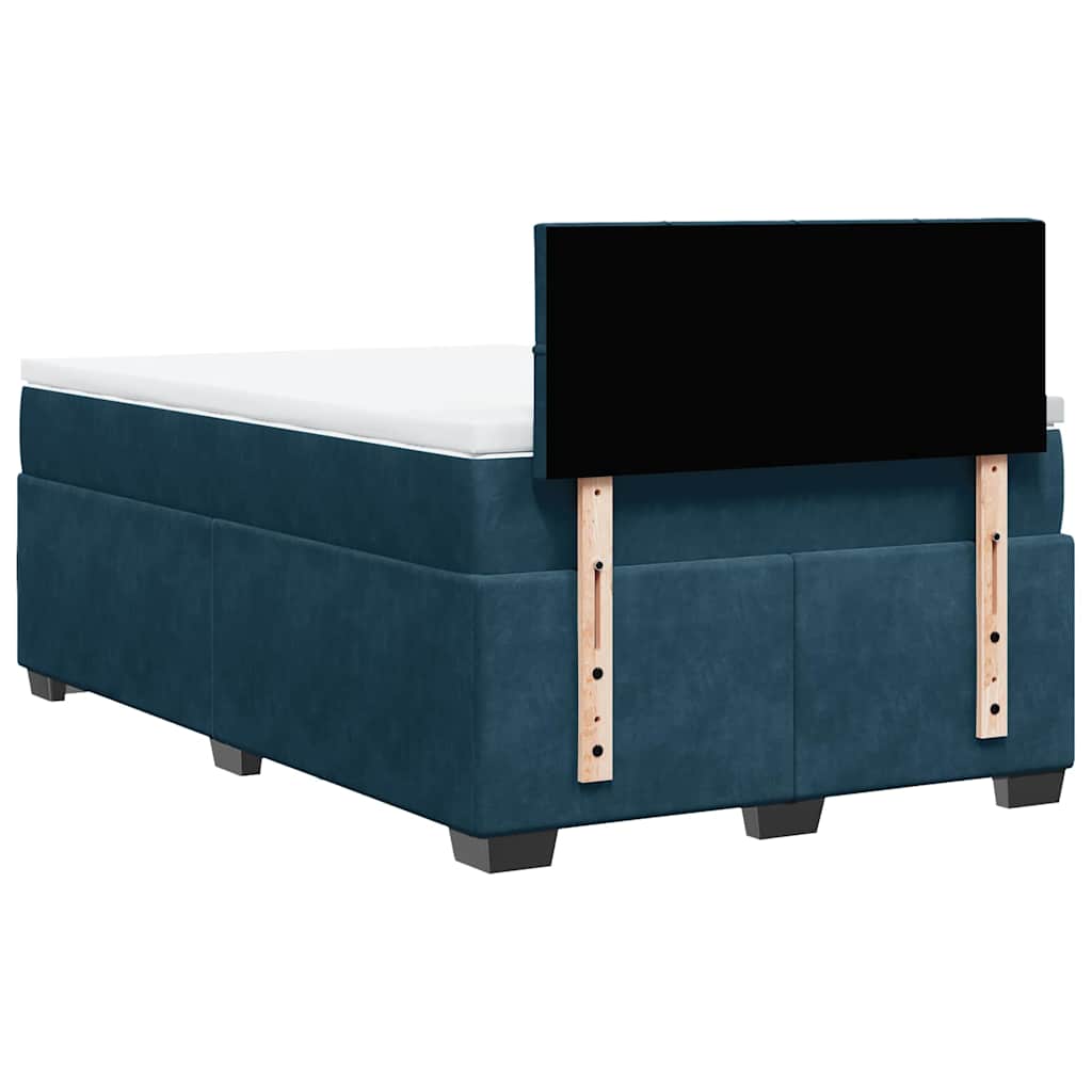 Giroletto a Molle con Materasso Blu 120x200 cm in Velluto