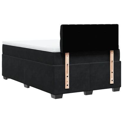 Giroletto a Molle con Materasso Nero 120x200 cm in Velluto