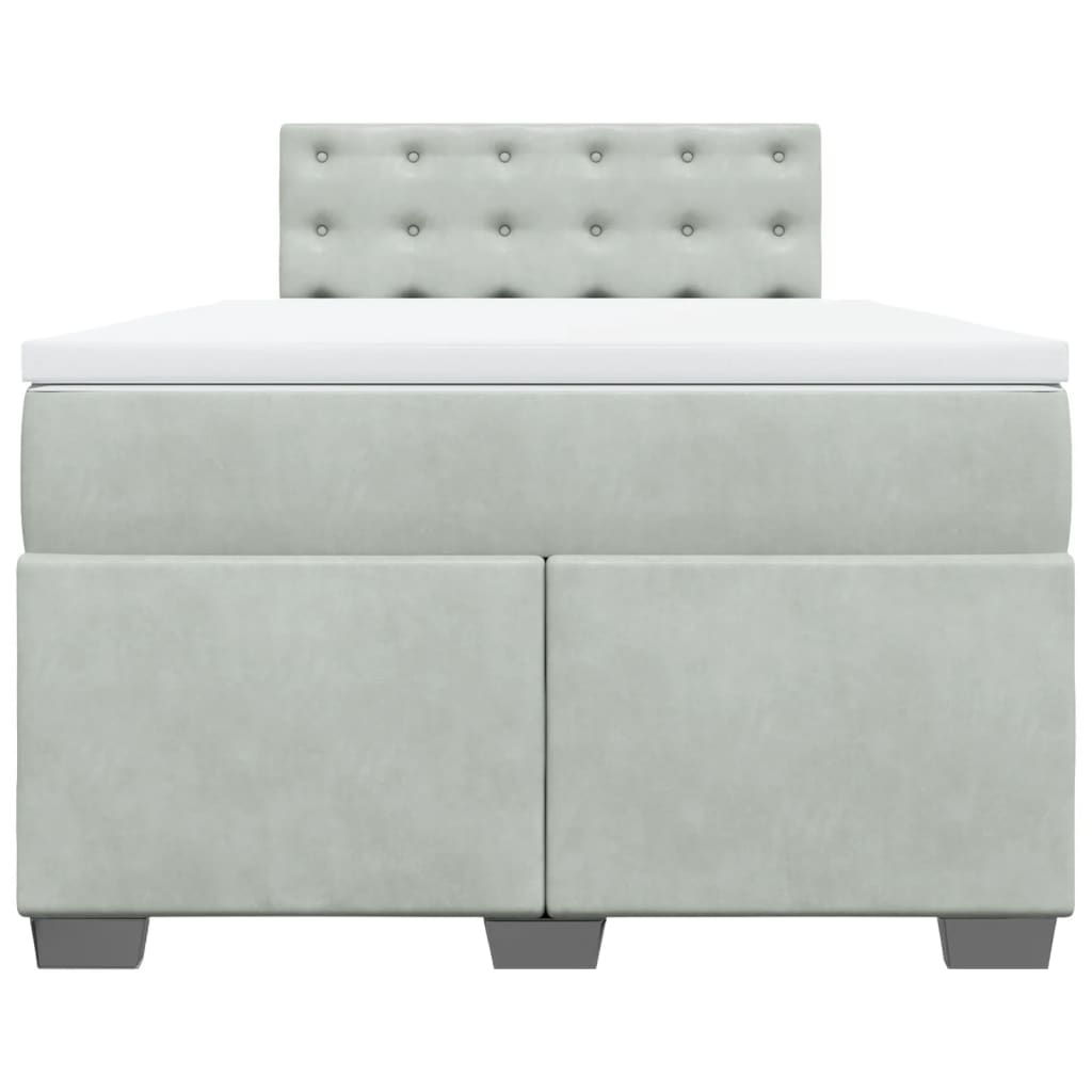 Giroletto a Molle con Materasso Grigio Chiaro 120x200cm Velluto - homemem39