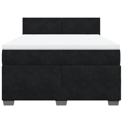 Giroletto a Molle con Materasso Nero 140x190 cm in Velluto | homemem39