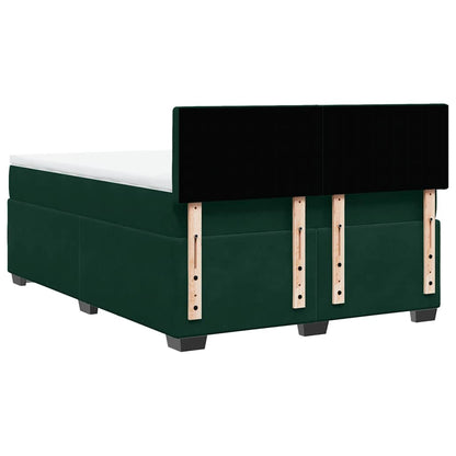 Giroletto a Molle con Materasso Verde Scuro 140x190 cm Velluto