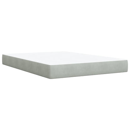 Giroletto a Molle con Materasso Grigio Chiaro 140x200cm Velluto