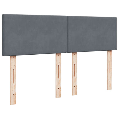 Giroletto a Molle con Materasso Grigio Scuro 140x200 cm Velluto - homemem39