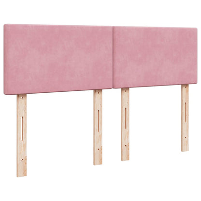 Giroletto a Molle con Materasso Rosa 140x200 cm in Velluto