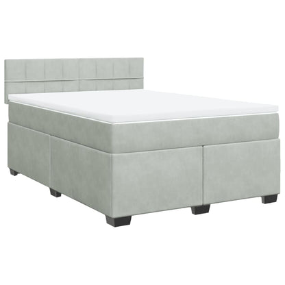 Giroletto a Molle con Materasso Grigio Chiaro 140x200cm Velluto