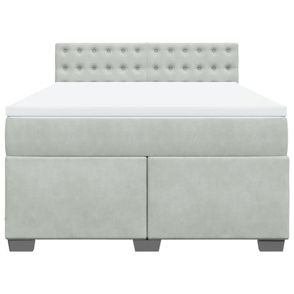 Giroletto a Molle con Materasso Grigio Chiaro 140x200cm Velluto - homemem39