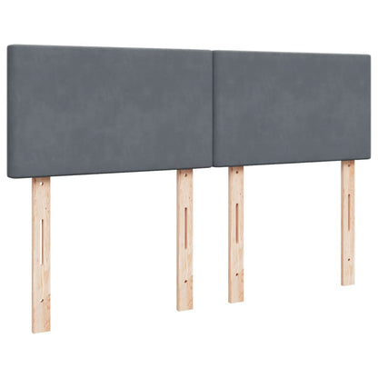 Giroletto a Molle con Materasso Grigio Scuro 160x200 cm Velluto - homemem39